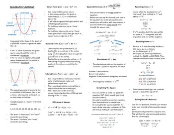 cubic d. . Algebra 2 final exam cheat sheet